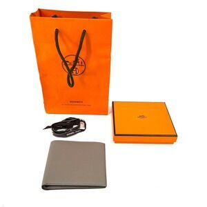Hermes‎ MC2 Copernic Compact Bill Wallet Mens Etain Epsom Leather Bi-Fold France